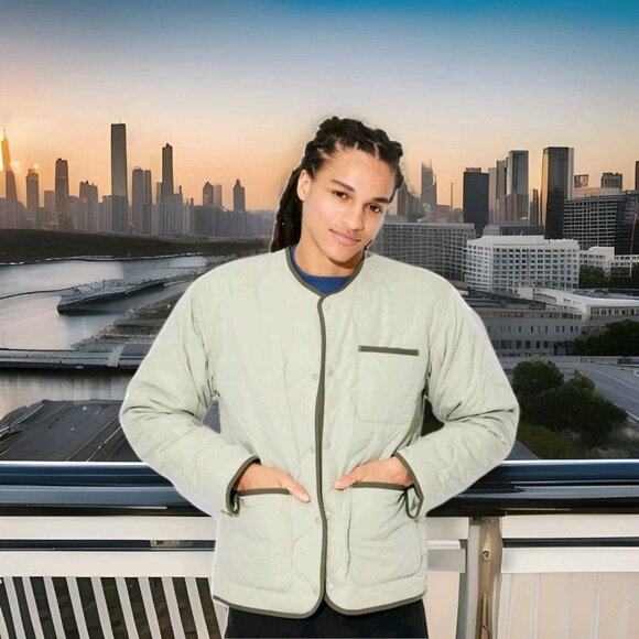 Original Use Men's Quilted Mid Weight Jacket Olive Green Size XXL Snap Button Up - Picture 1 of 11